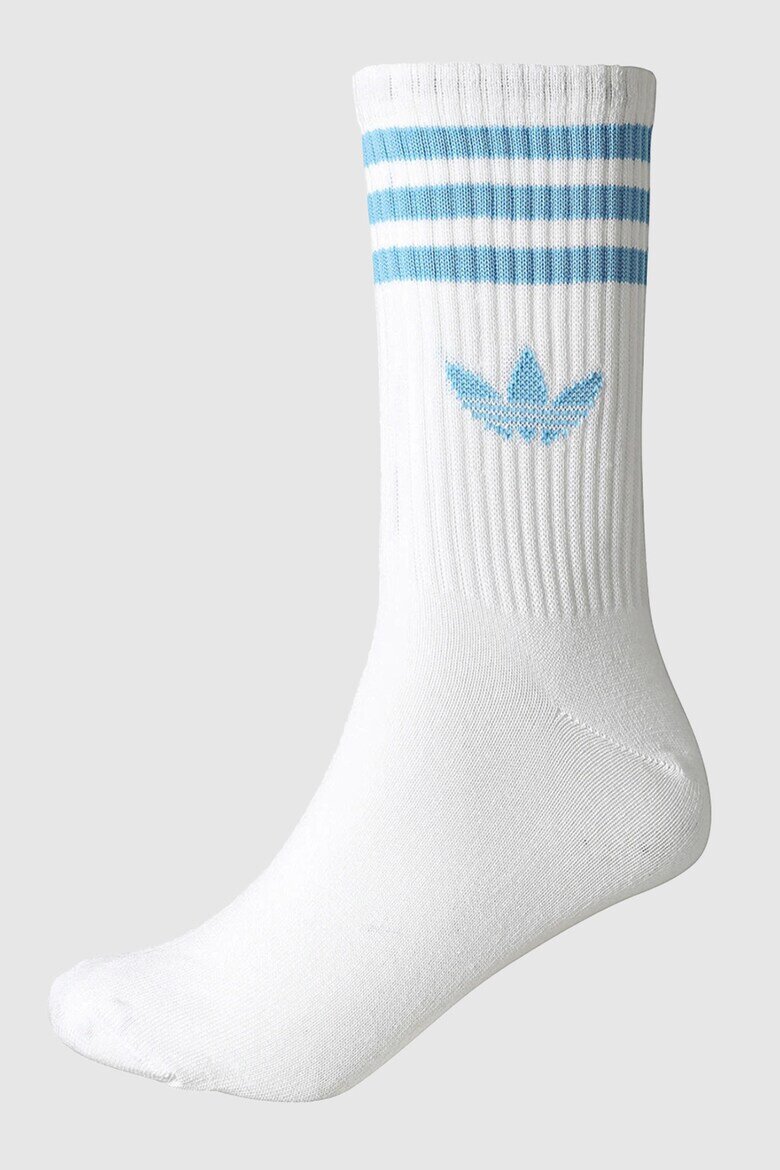 adidas Originals Унисекс дълги чорапи с лого - 3 чифта Бял/Тъмносин