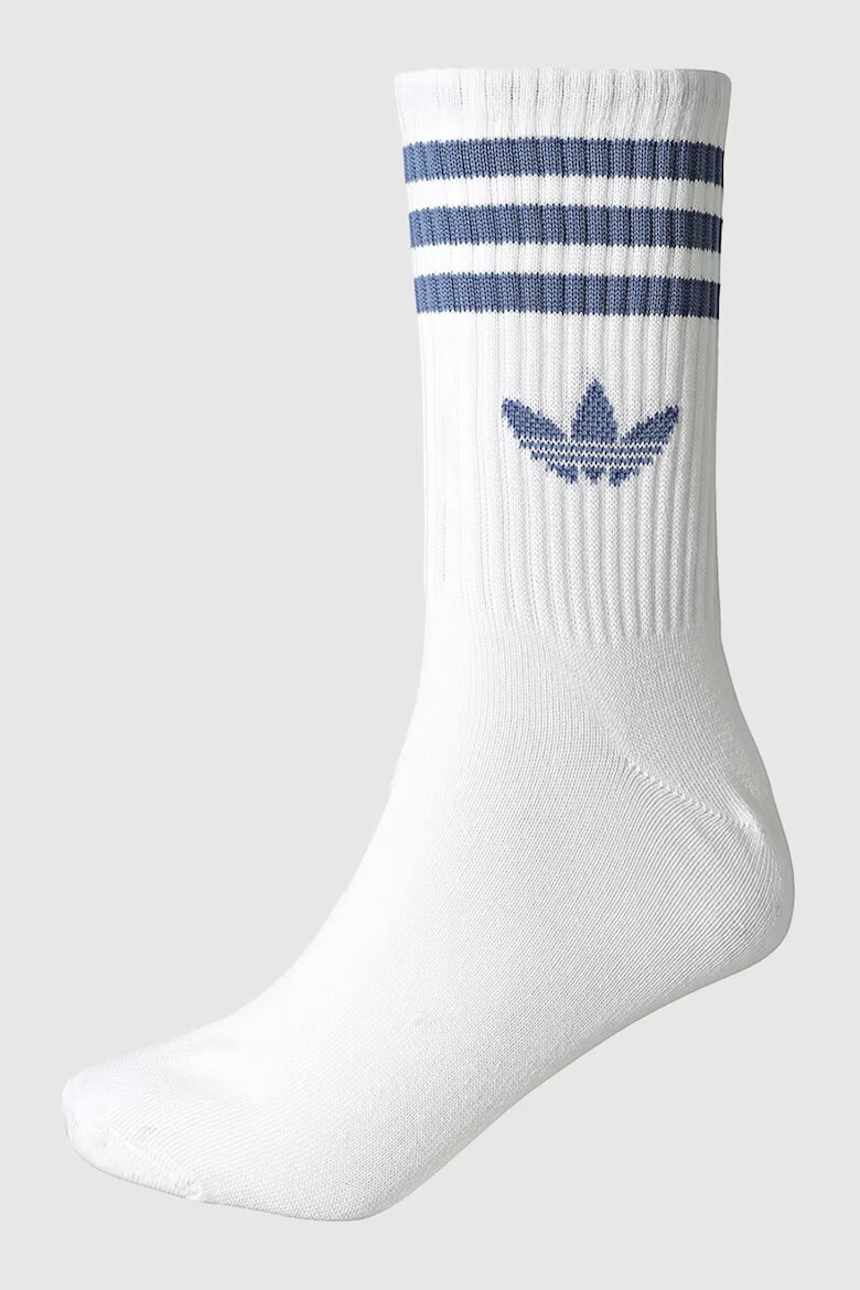 adidas Originals Унисекс дълги чорапи с лого - 3 чифта Бял/Тъмносин