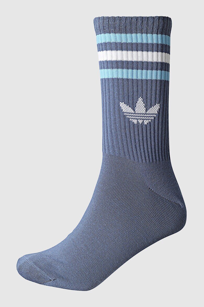 adidas Originals Унисекс дълги чорапи с лого - 3 чифта Бял/Тъмносин
