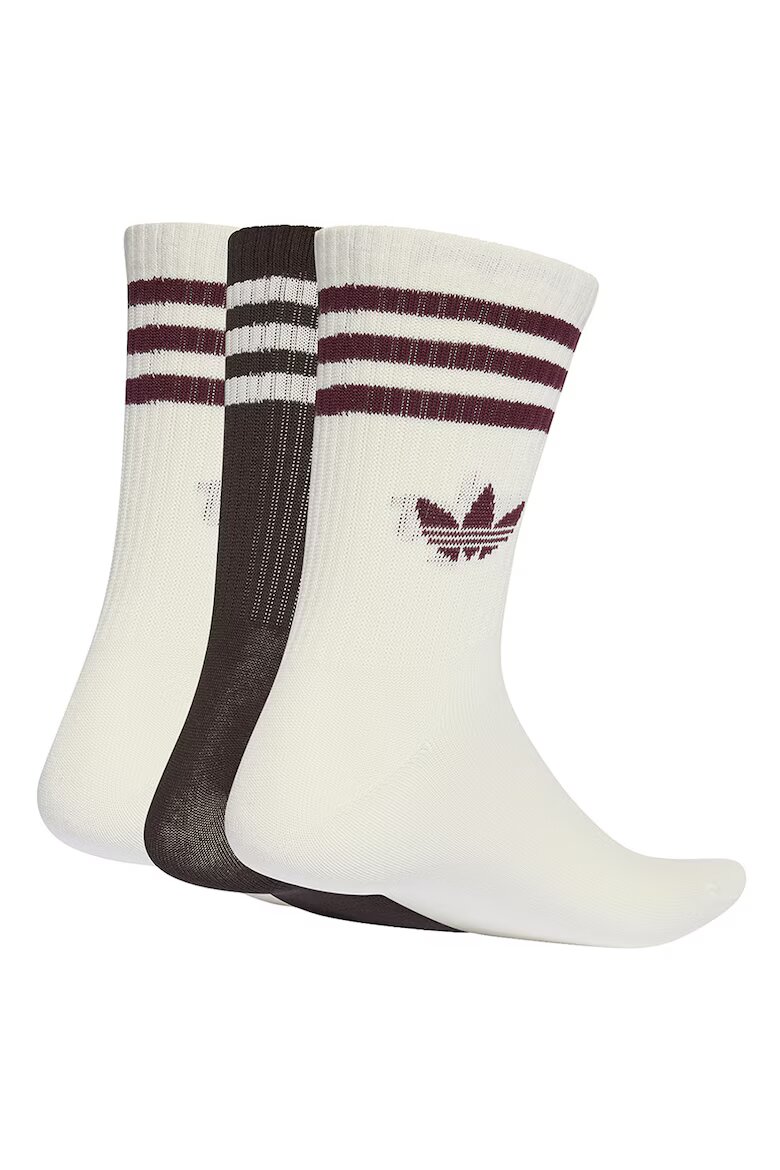 adidas Originals Унисекс дълги чорапи с лого - 3 чифта Коняк кафяв/Слонова кост