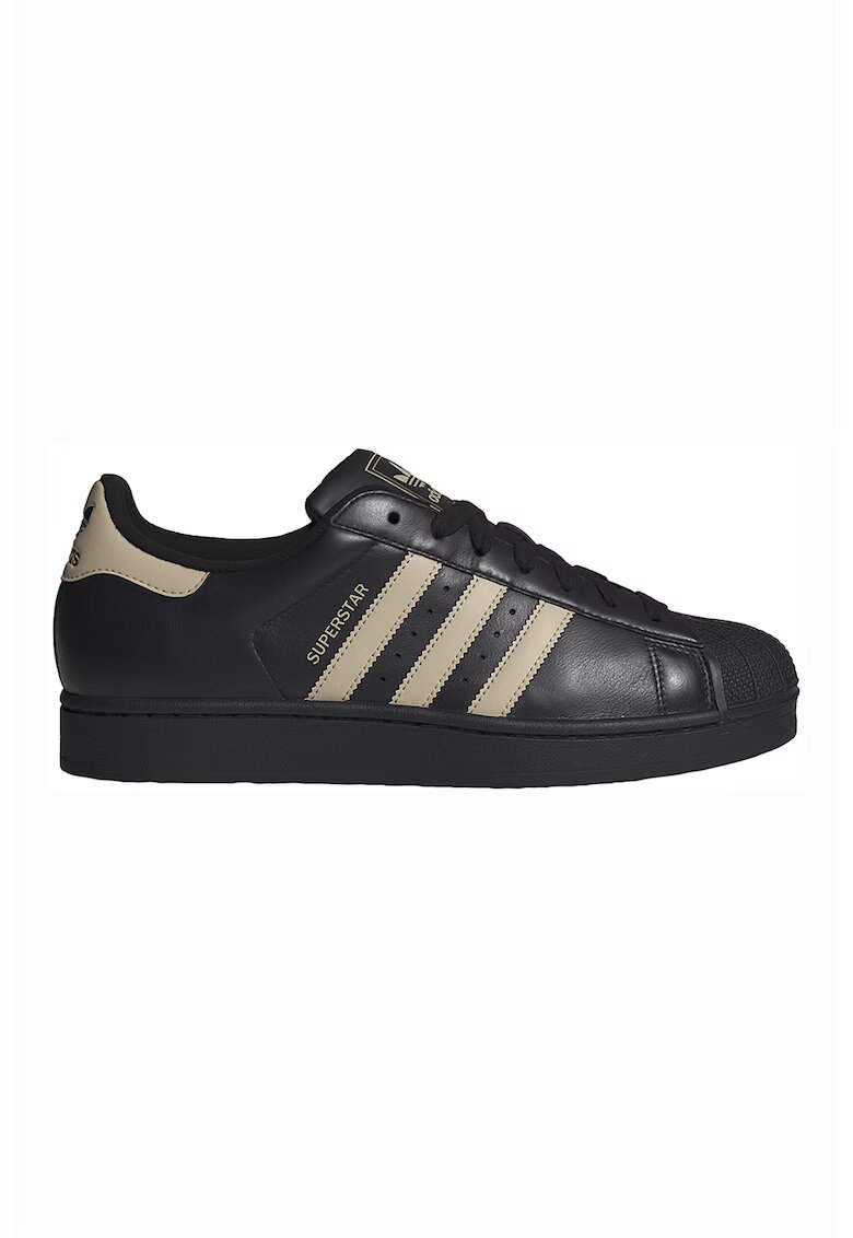 adidas Originals Унисекс спортни обувки Superstar II от кожа - Черен/Светло бежово