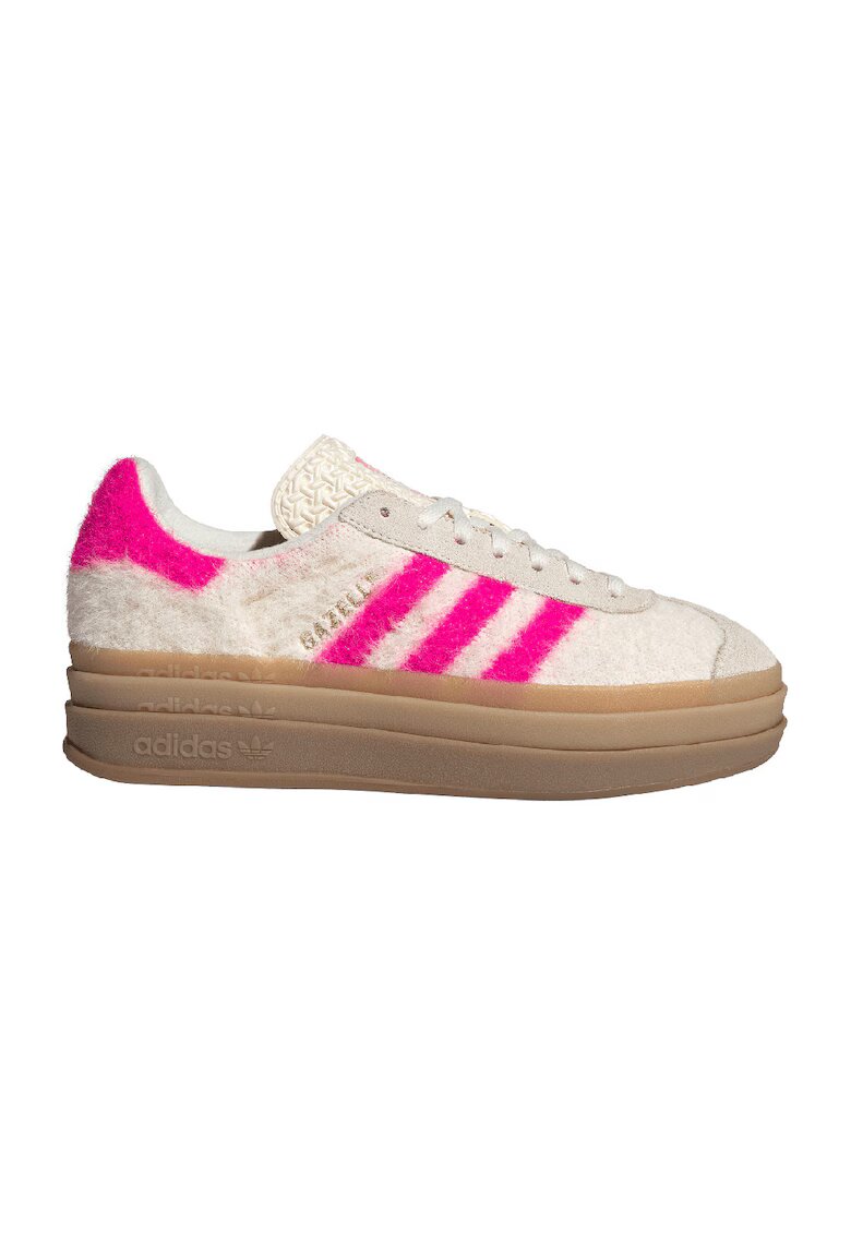 adidas Originals Велурени маратонки Gazelle Bold с мъхести детайли - Фуксия/Крем