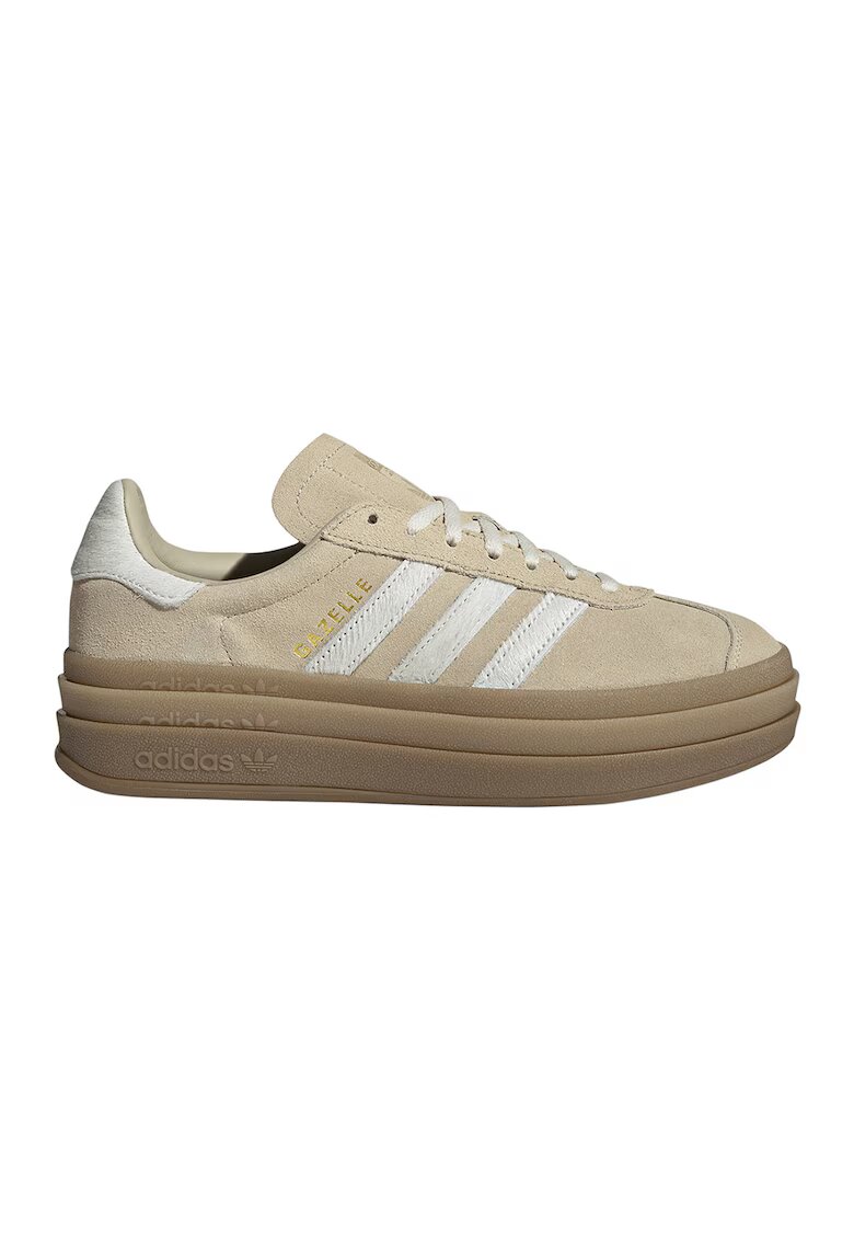 adidas Originals Велурени маратонки Gazelle Bold с равна платформа - Бял/Светло бежово