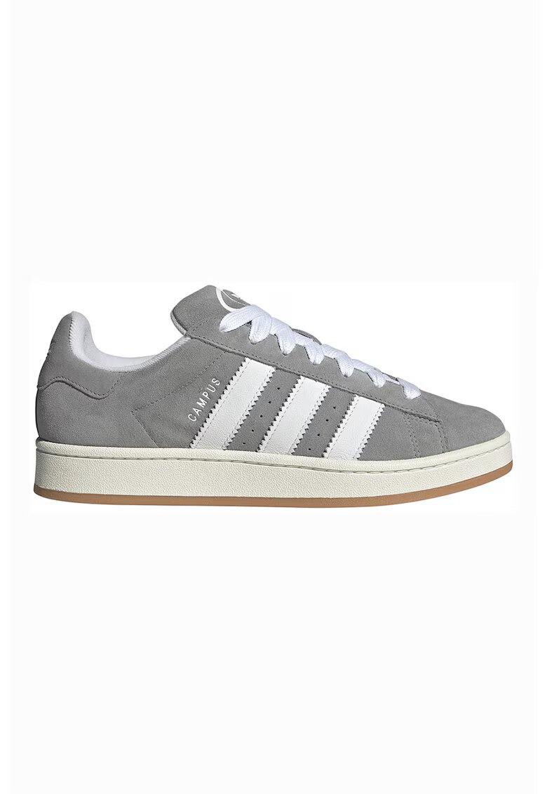 adidas Originals Велурени спортни обувки Campus 00s с контрасти - Бял/Пепеляво сиво