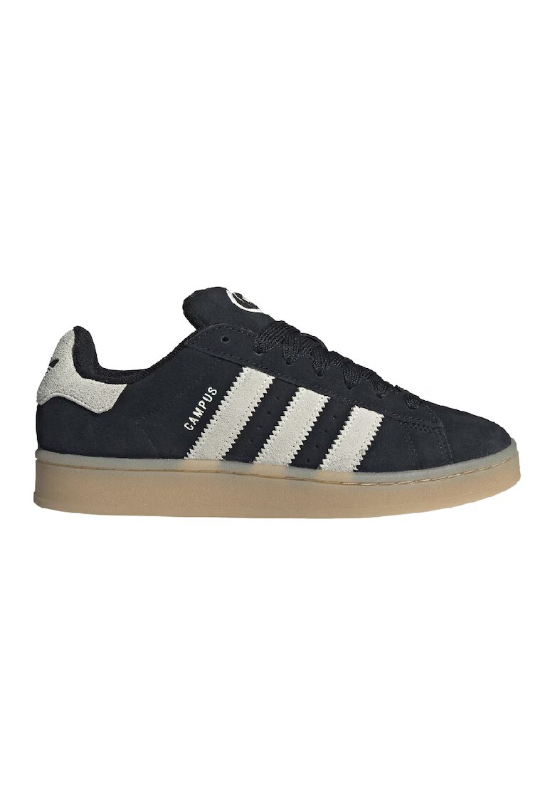 adidas Originals Велурени спортни обувки Campus под глезена - Слонова кост/Черен