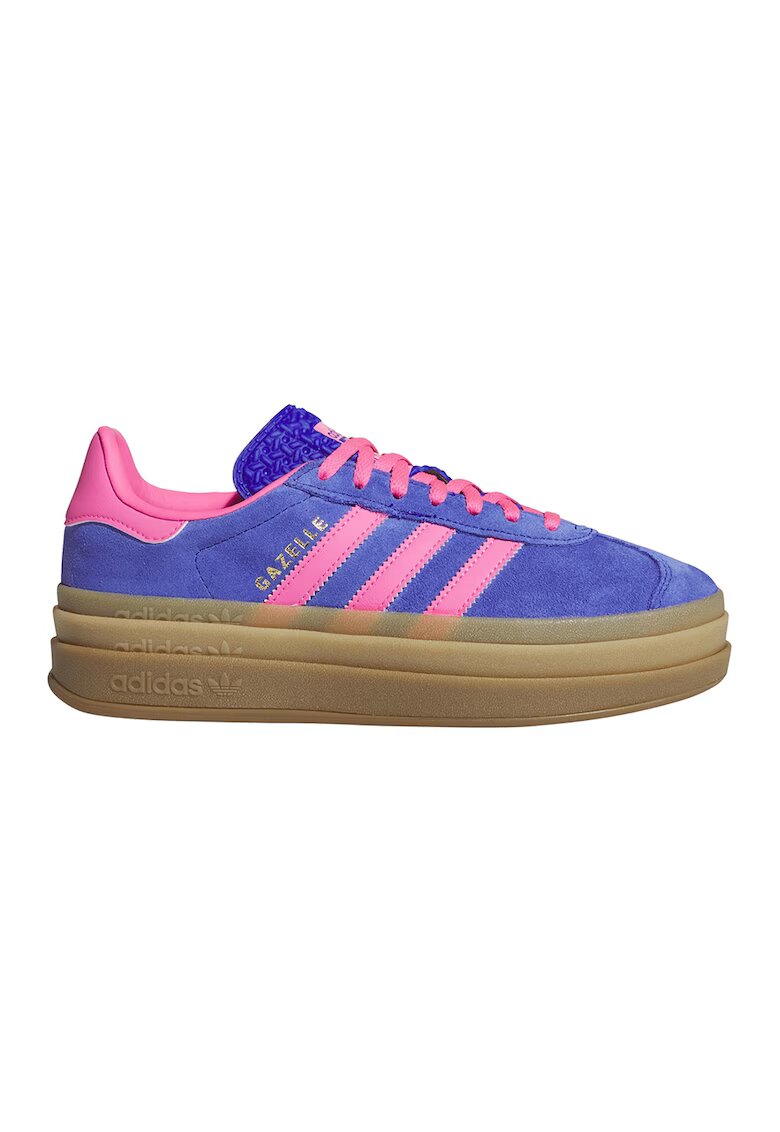 adidas Originals Велурени спортни обувки Gazelle Bold с равна платформа - Пастелнорозов/Кралско Синьо/Карамел