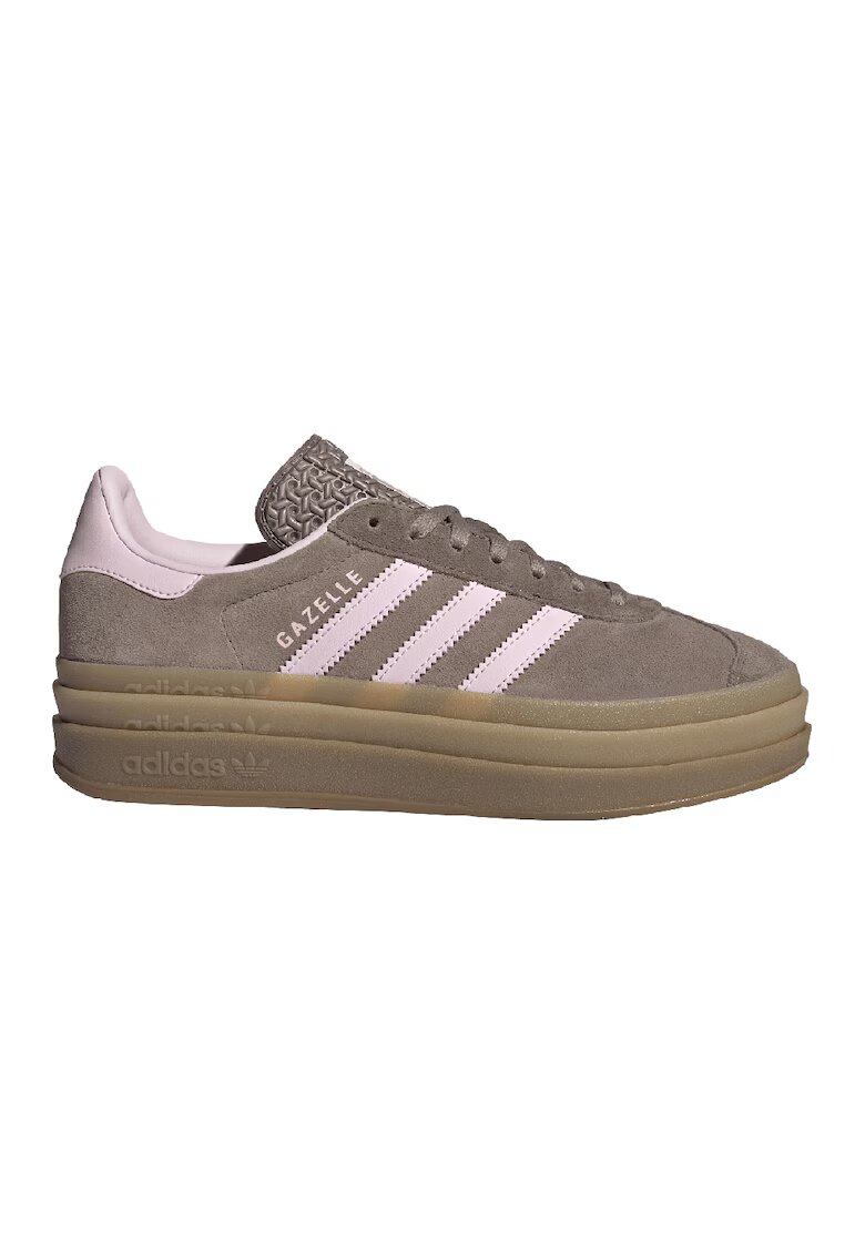 adidas Originals Велурени спортни обувки Gazelle Bold с равна платформа - Тъмнокафяв/Розово