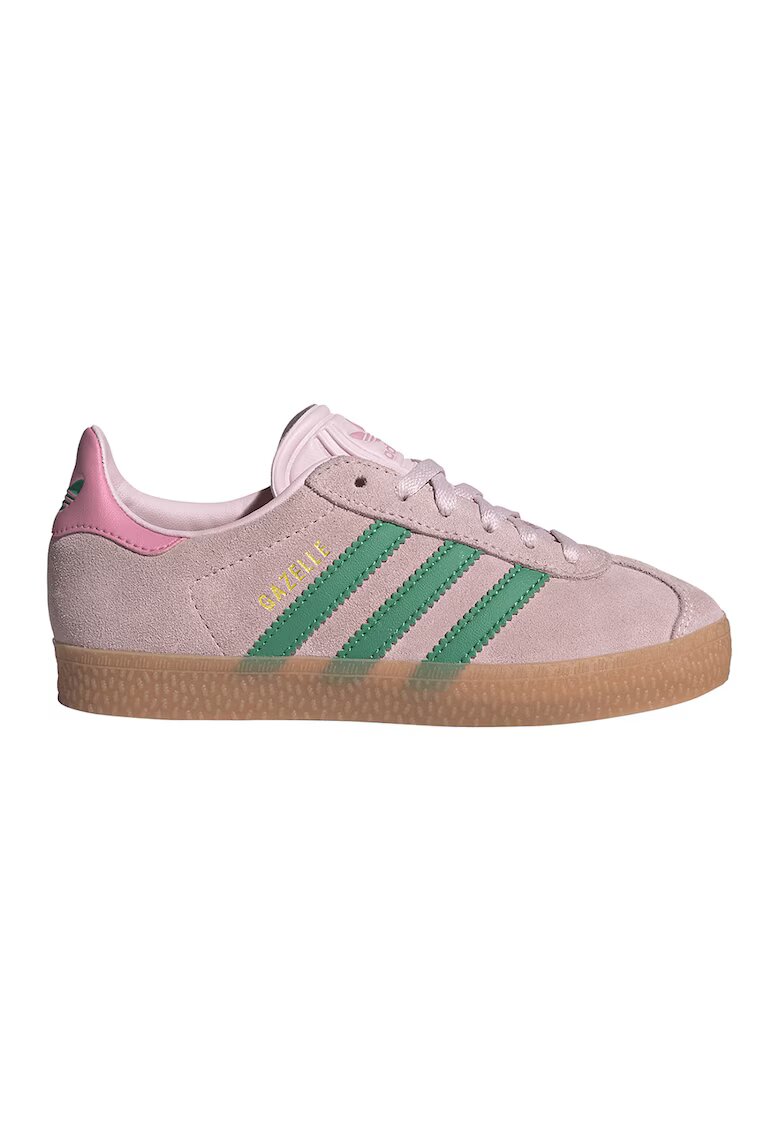 adidas Originals Велурени спортни обувки Gazelle - Прашно розово/Папратово зелено