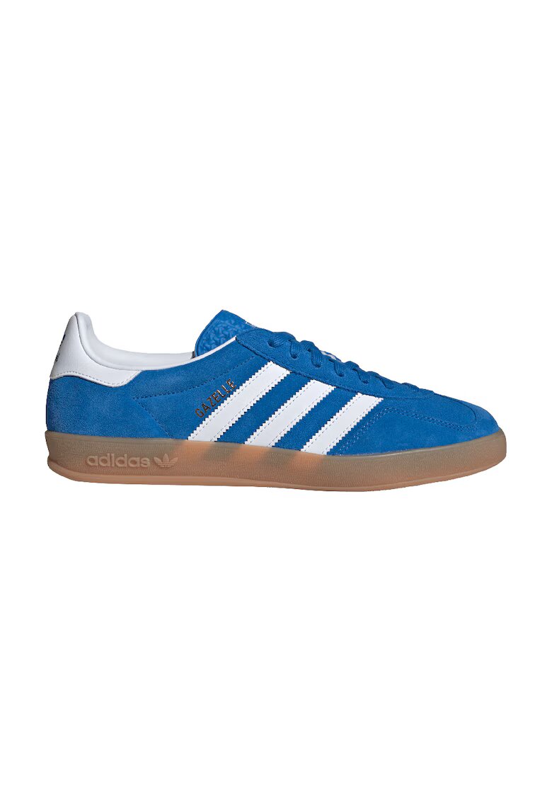 adidas Originals Велурени спортни обувки Gazelle с лого - Бял/Син