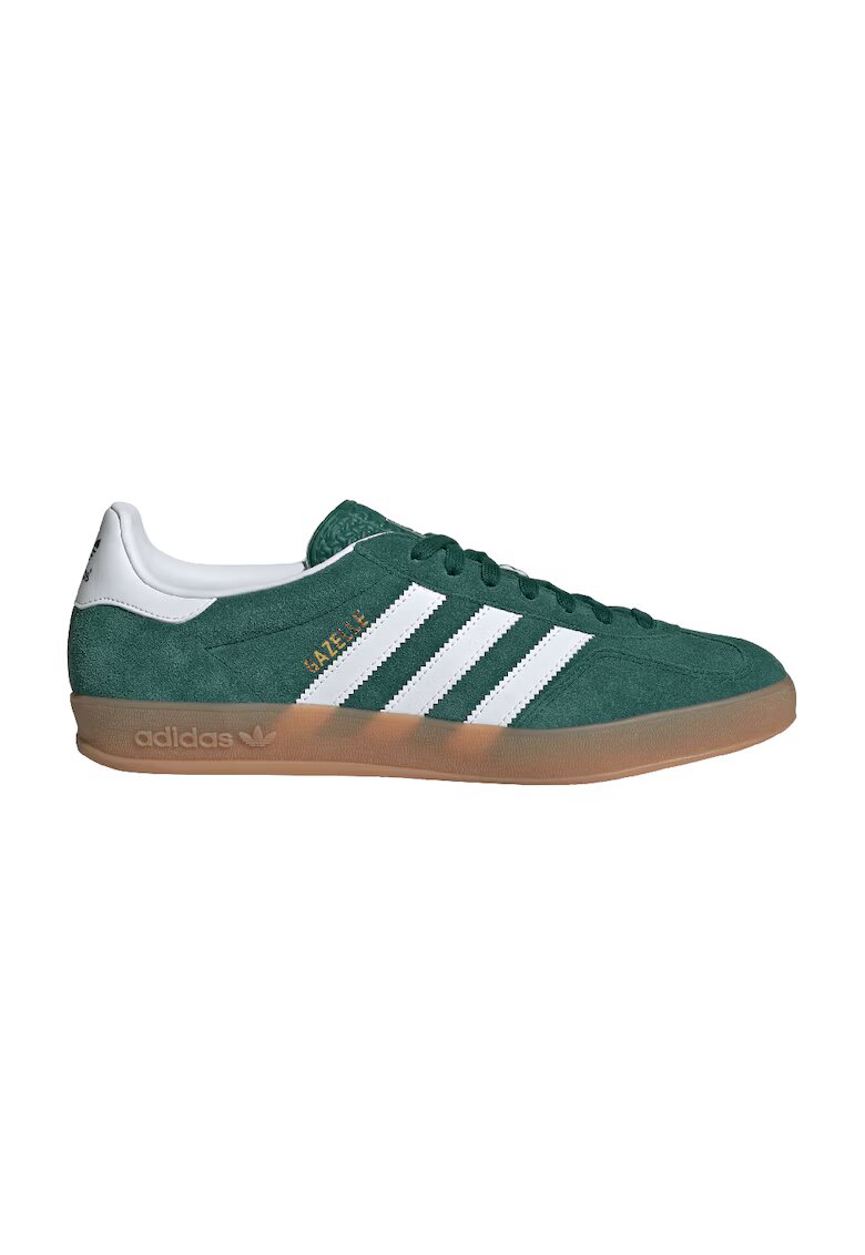 adidas Originals Велурени спортни обувки Gazelle с лого - Бял/Зелен
