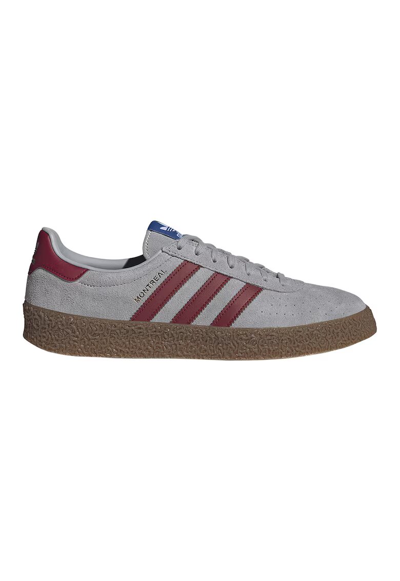 adidas Originals Велурени спортни обувки Montreal - Тъмночервен/Сив
