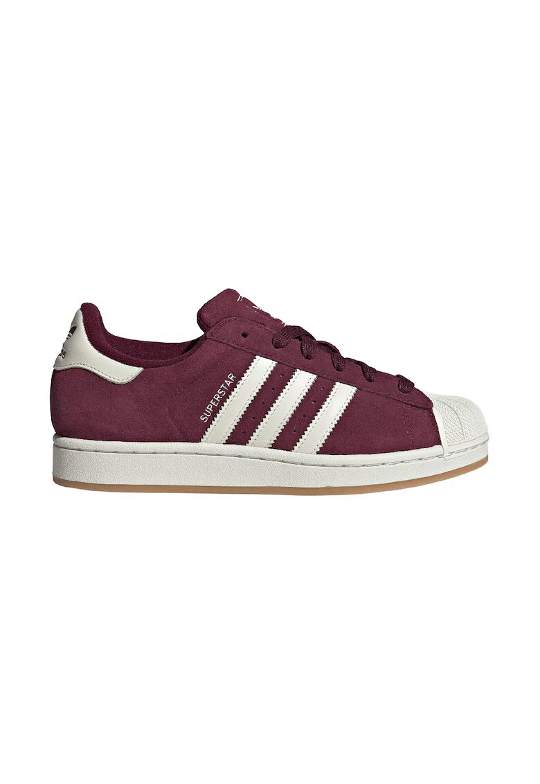 adidas Originals Велурени спортни обувки Superstar II - Бял/Тъмновиолетов