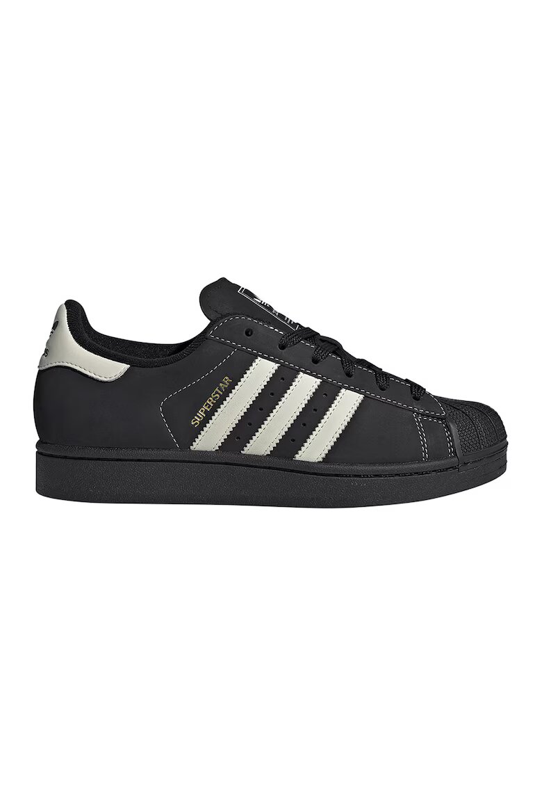 adidas Originals Велурени спортни обувки Superstar II с кожа - Черен/Мръснобял
