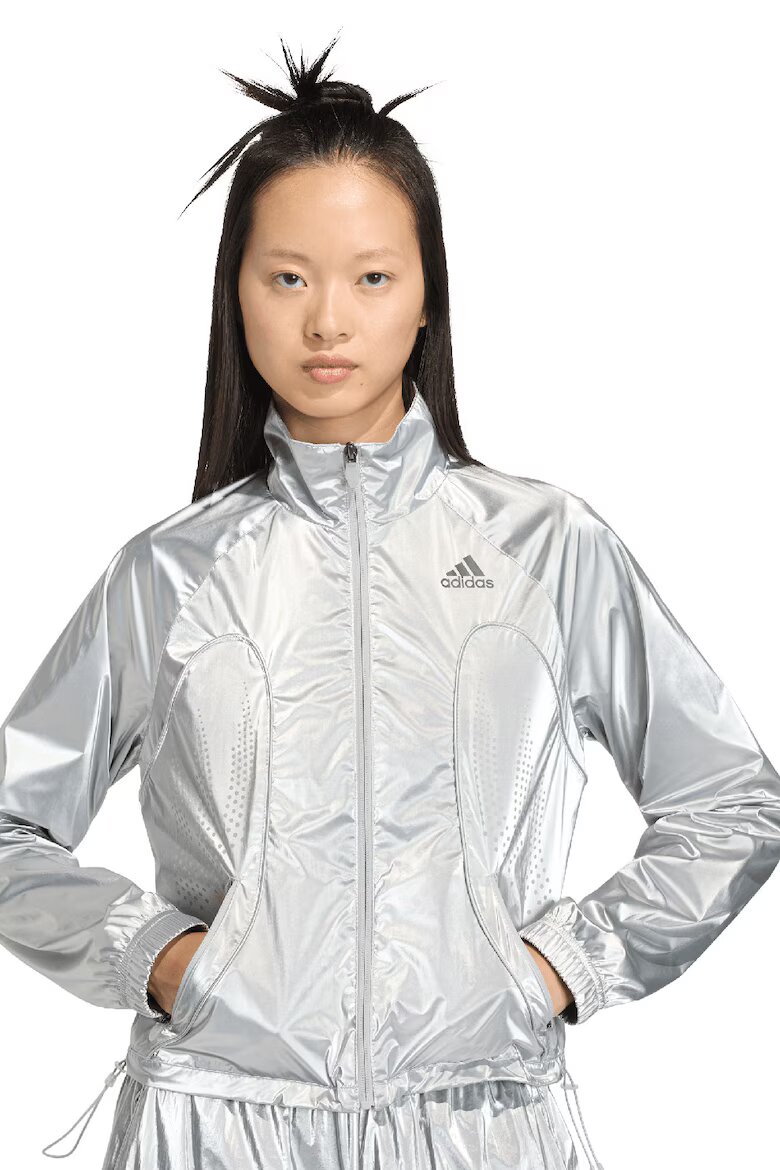 adidas Originals Яке с метализиран ефект Сребрист