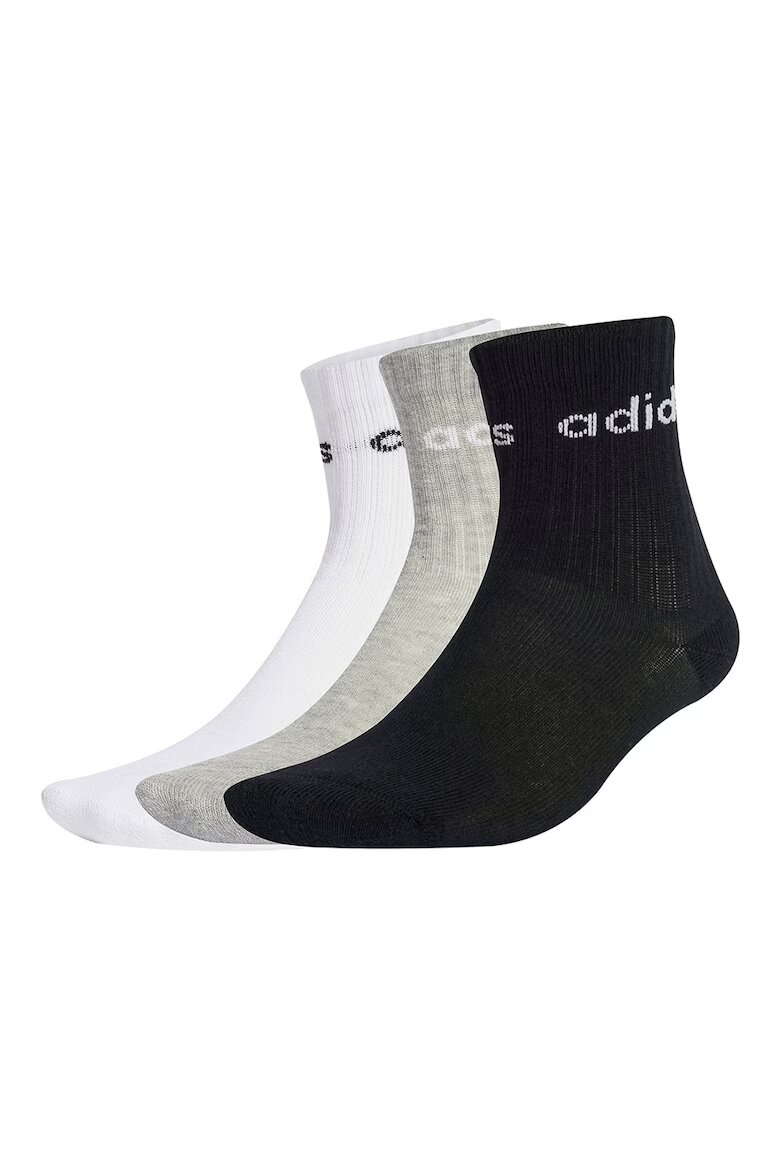 adidas Performance Чорапи с лого - 3 чифта Бял/Черен/Сив меланж