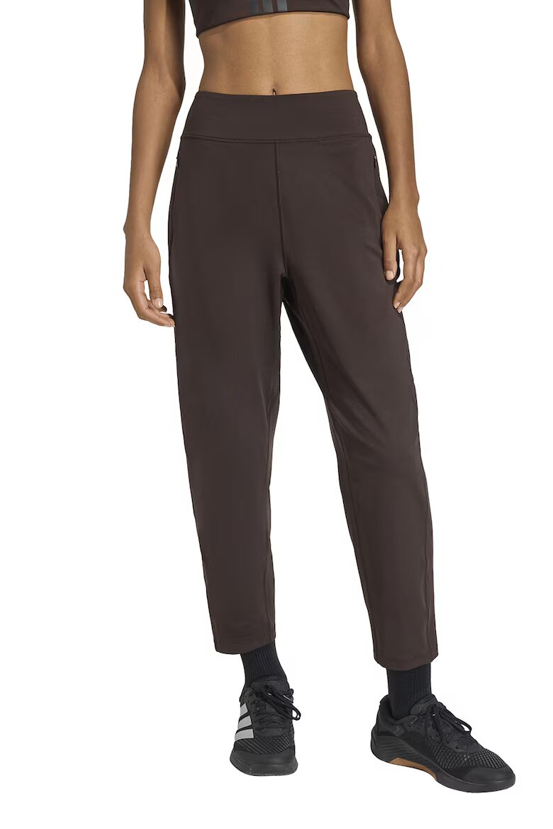 adidas Performance Фитнес панталон капри All Me Yoga Essentials Кафяв