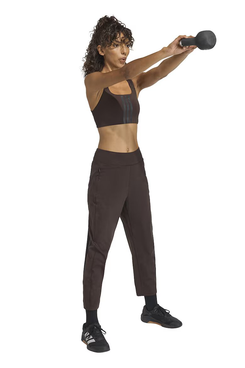 adidas Performance Фитнес панталон капри All Me Yoga Essentials Кафяв