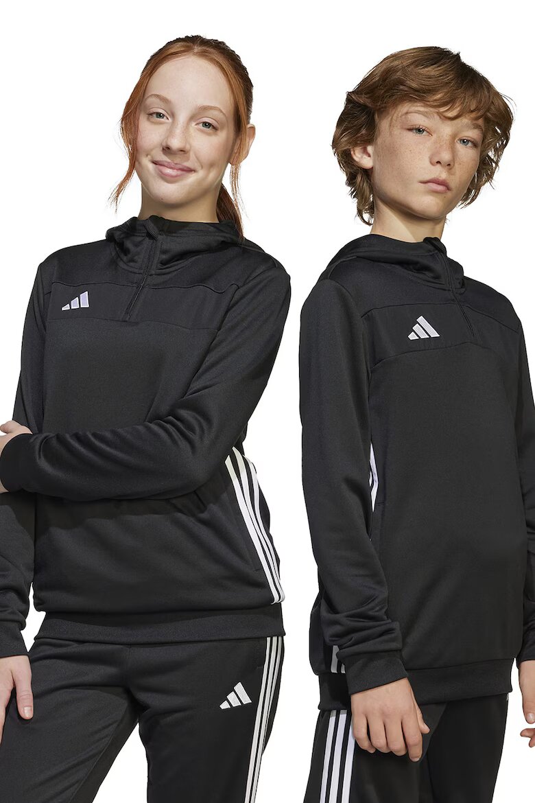 adidas Performance Футболно худи с къс цип Бял/Черен