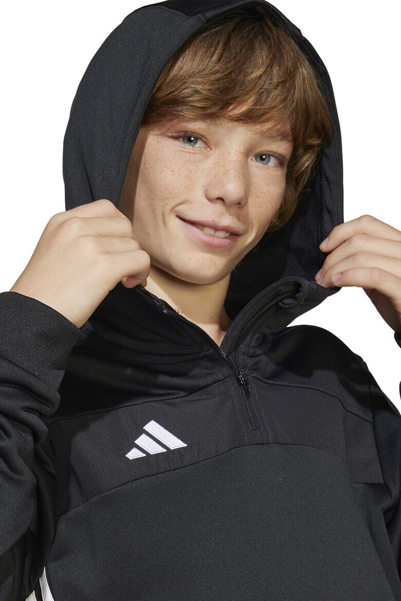 adidas Performance Футболно худи с къс цип Бял/Черен