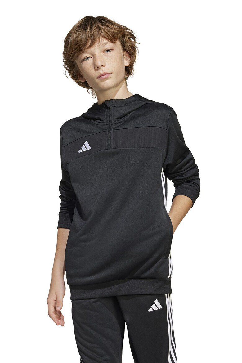 adidas Performance Футболно худи с къс цип Бял/Черен
