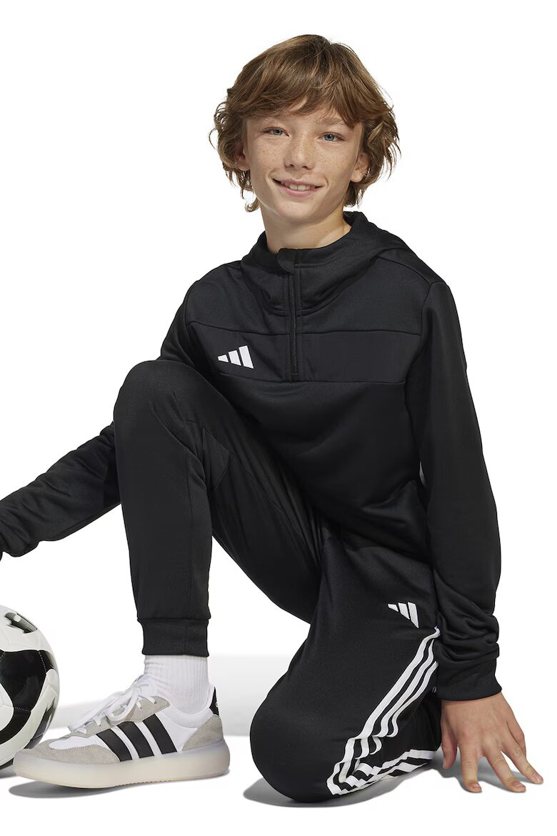 adidas Performance Футболно худи с къс цип Бял/Черен