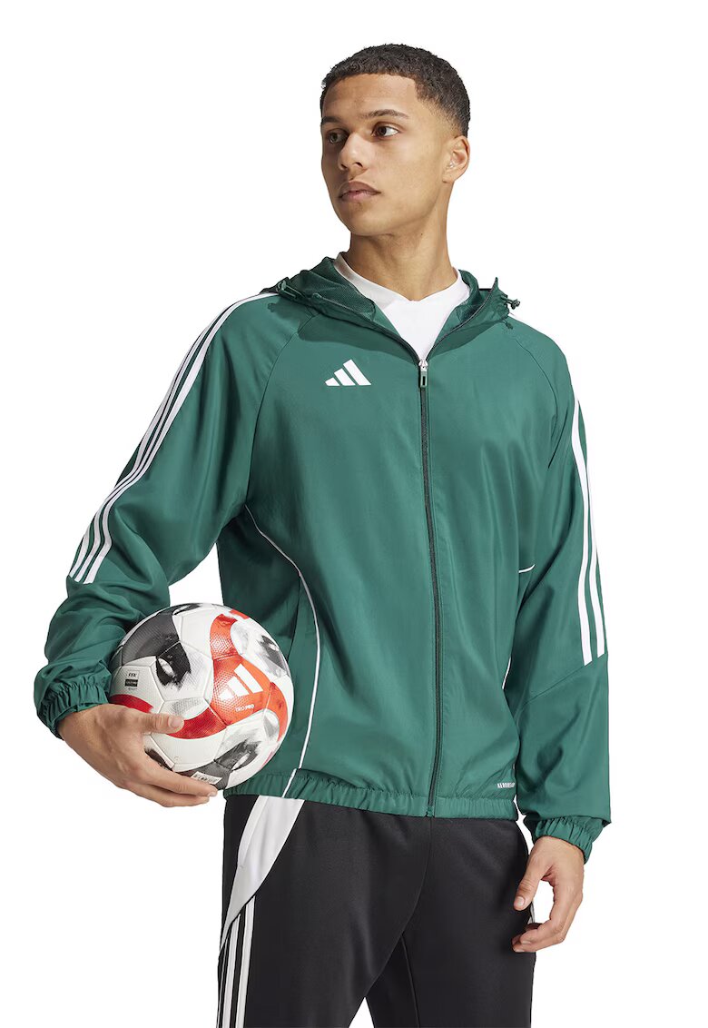 adidas Performance Футболно яке Tiro 24 с ръкави реглан - Бял/Тъмнозелен