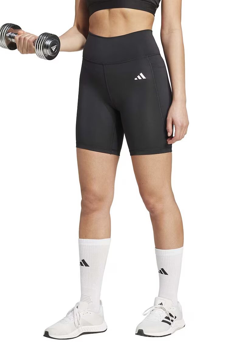 adidas Performance Къс фитнес клин с лого Черен