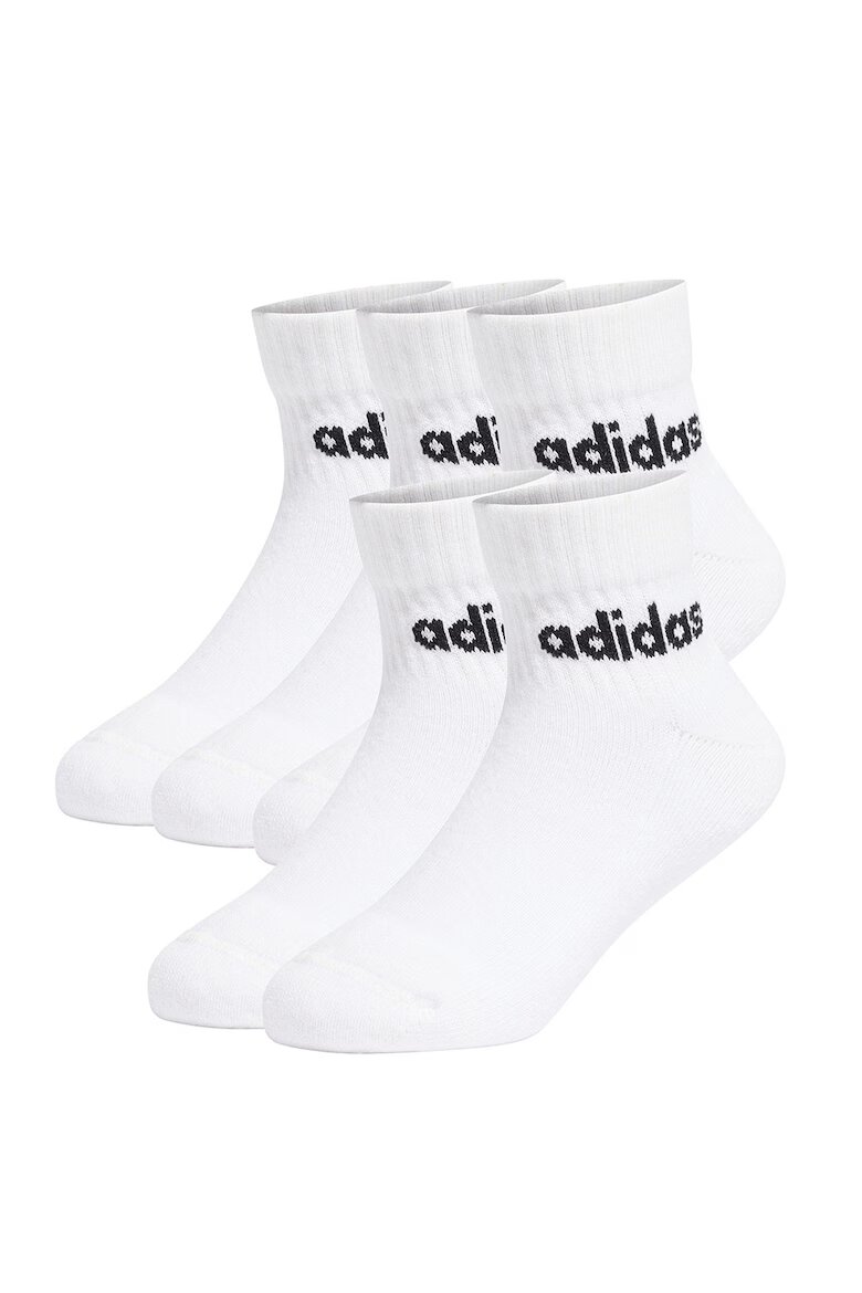 adidas Performance Къси чорапи с лого - 5 чифта Бял