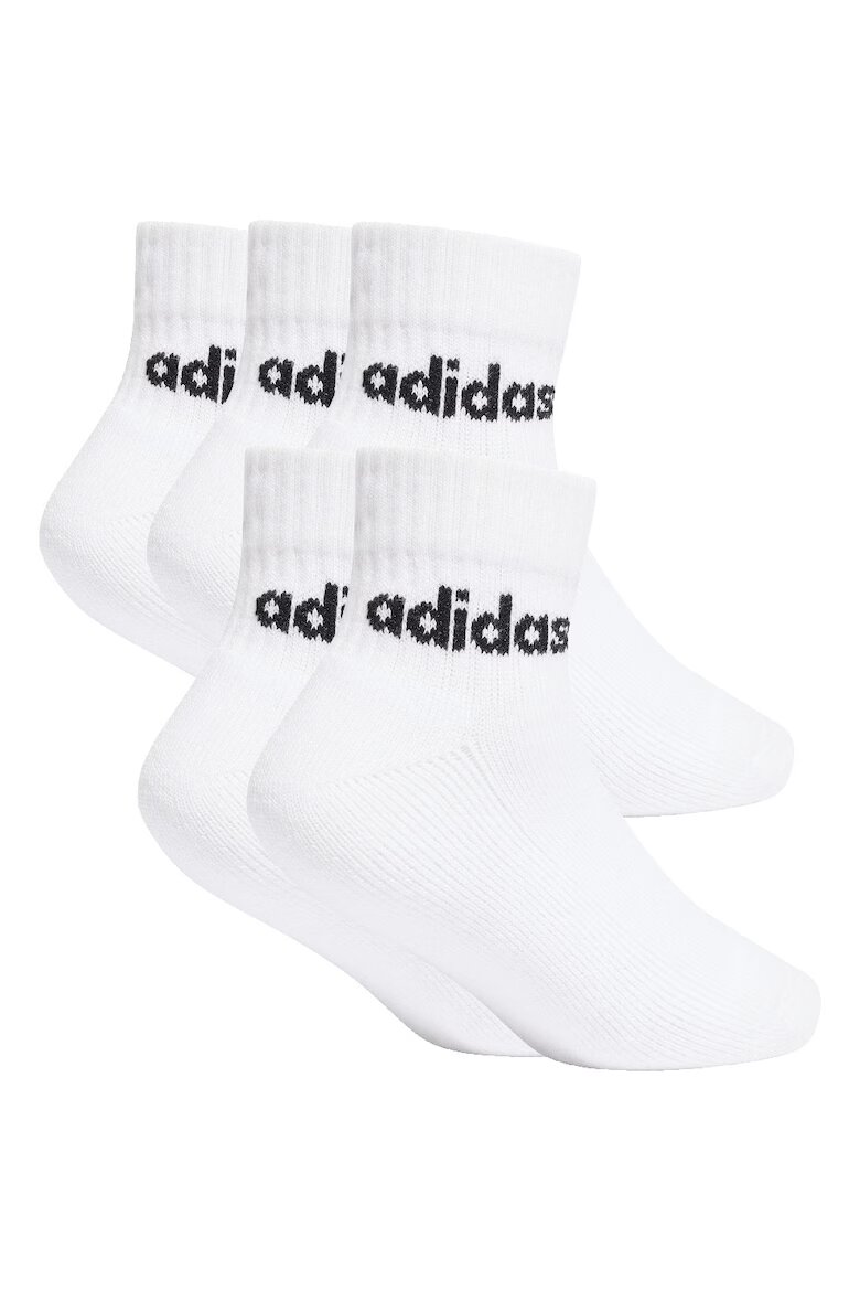 adidas Performance Къси чорапи с лого - 5 чифта Бял