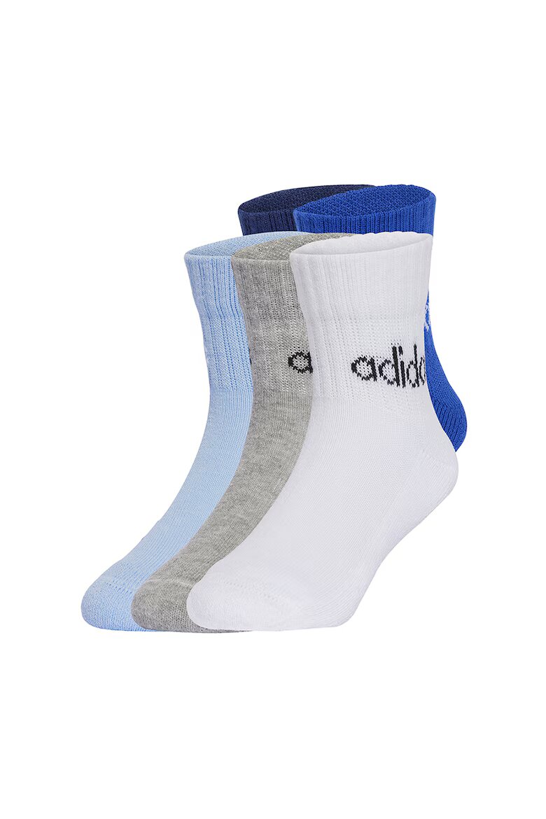 adidas Performance Къси чорапи с лого - 5 чифта Бял/Сив/Син