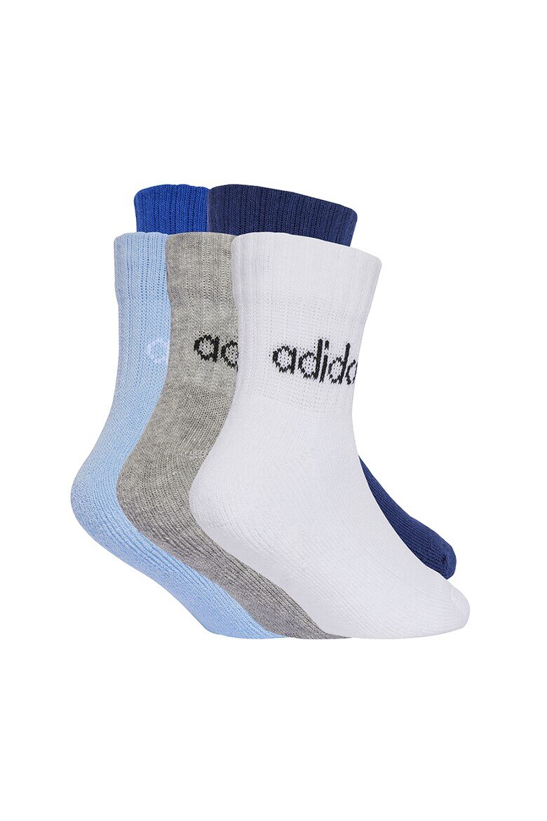 adidas Performance Къси чорапи с лого - 5 чифта Бял/Сив/Син