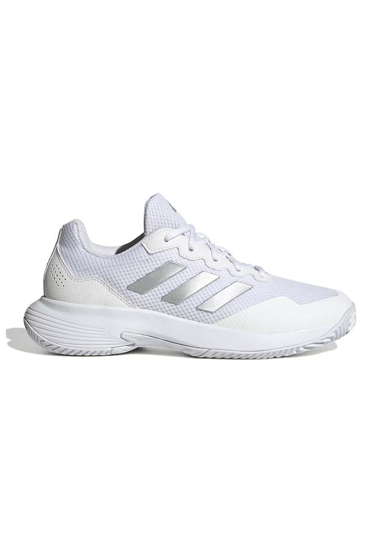 adidas Performance Мрежести тенис обувки Gamecourt 2 със синтетика - Бял/Сребрист