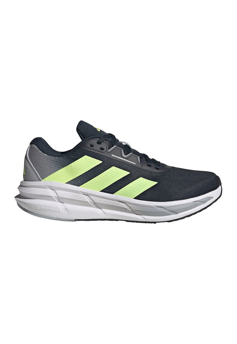 adidas Performance Обувки за бягане Questar 3 с мрежа - Черен/Лайм зелено/Tъмносив