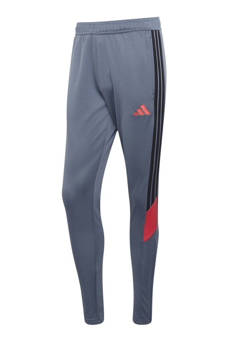 adidas Performance Скосен футболен панталон Tiro Essentials с лого Черен/Прашно синьо/Мандарина