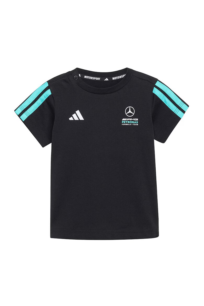 adidas Performance Тениска Mercedes-AMG PETRONAS Formula 1 Team и къс панталон Бял/Черен/Тюркоаз