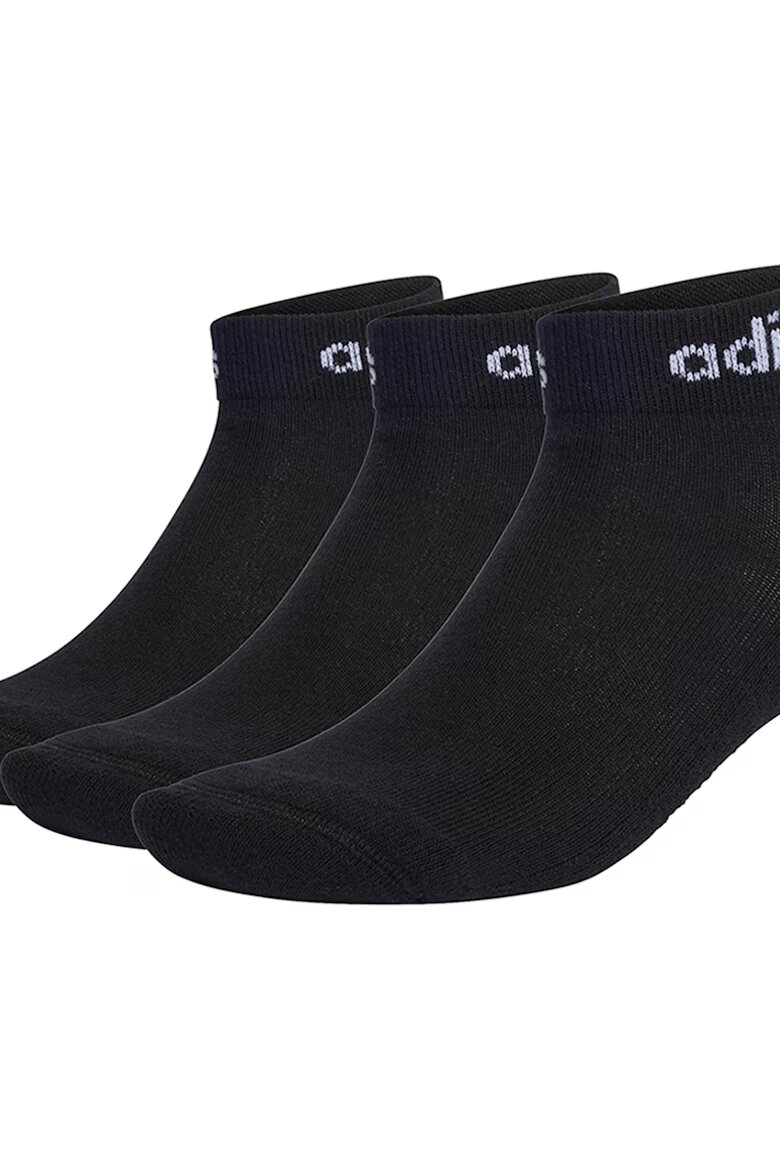 adidas Performance Унисекс чорапи до оглезена с лого 3 чифта Черен