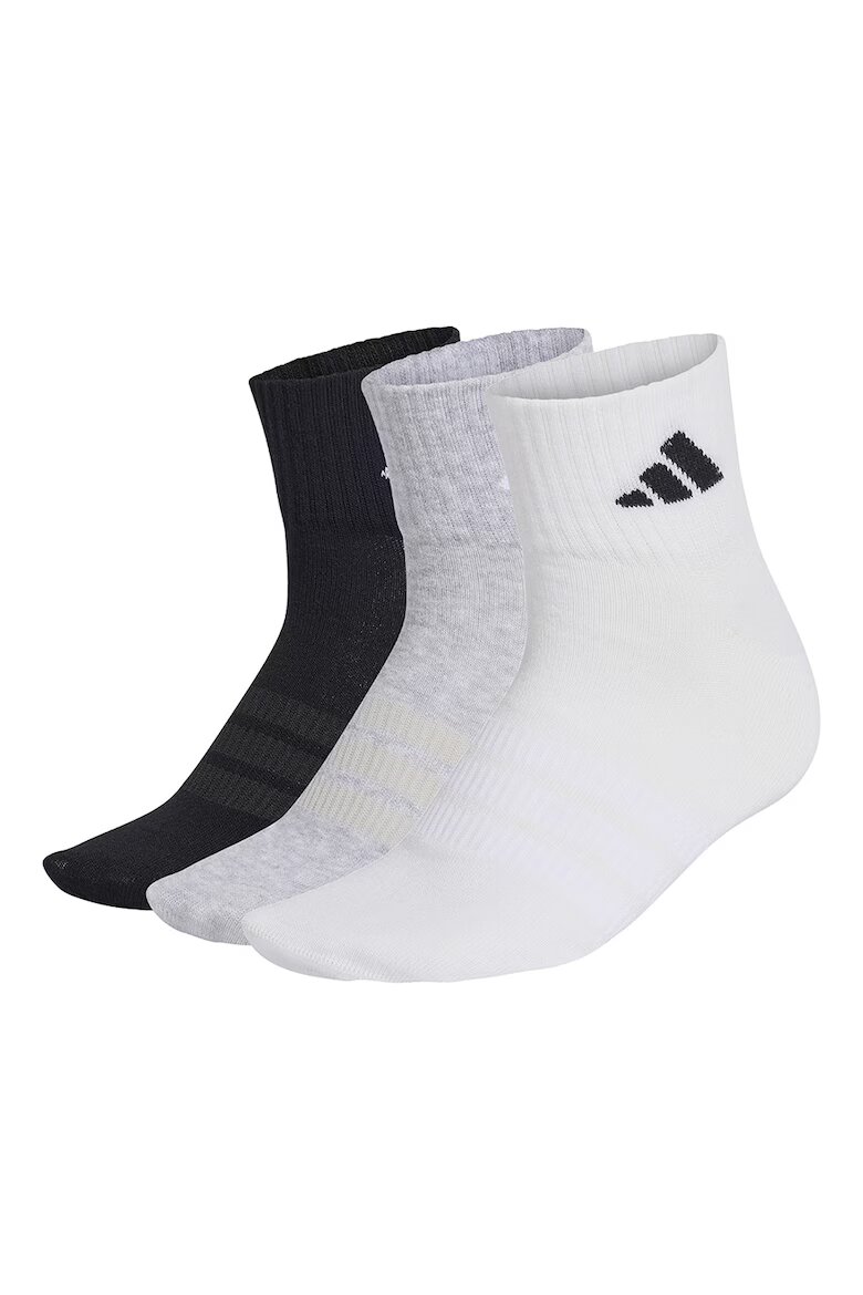 adidas Performance Унисекс чорапи с памук 3 чифта Черен/Бял/Светлосив меланж