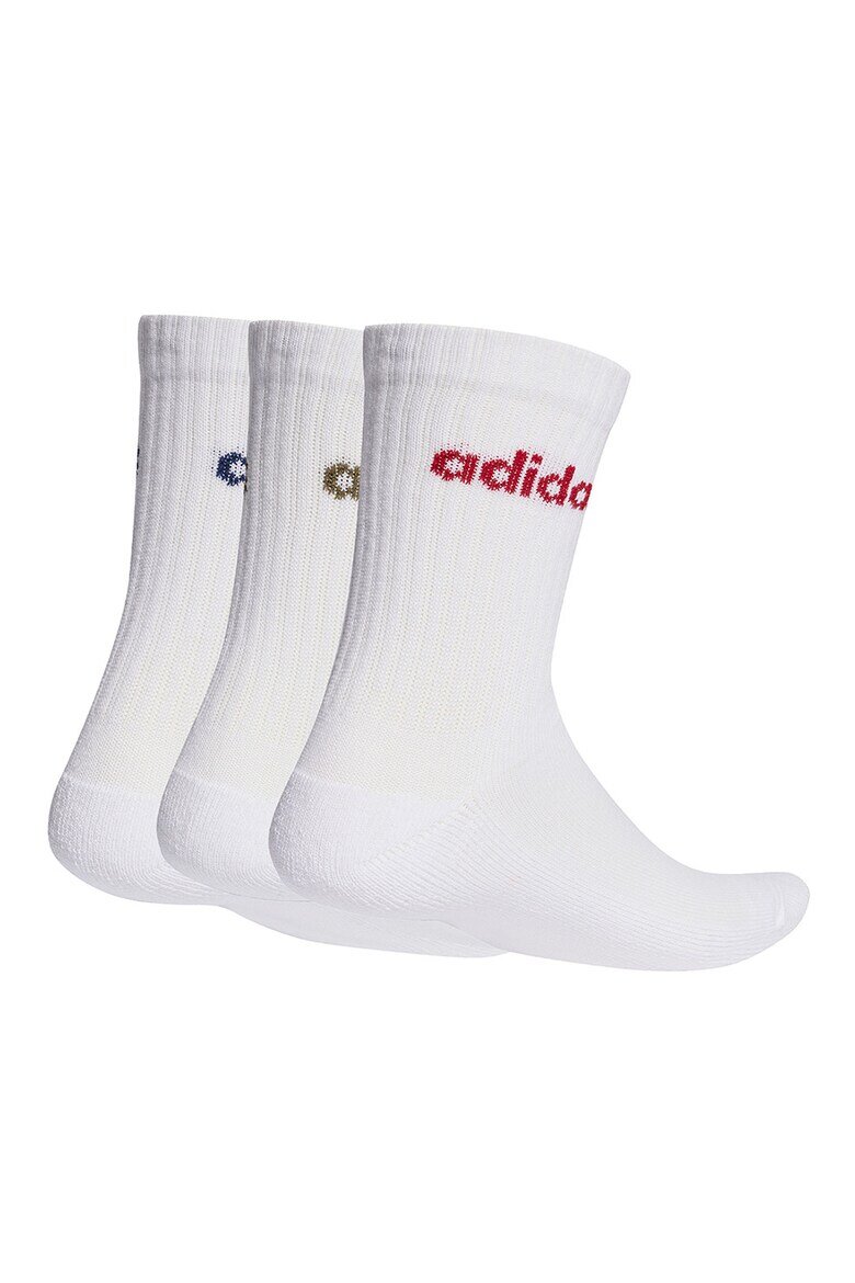 adidas Performance Унисекс дълги чорапи с рипс - 3 чифта Червен/Бял