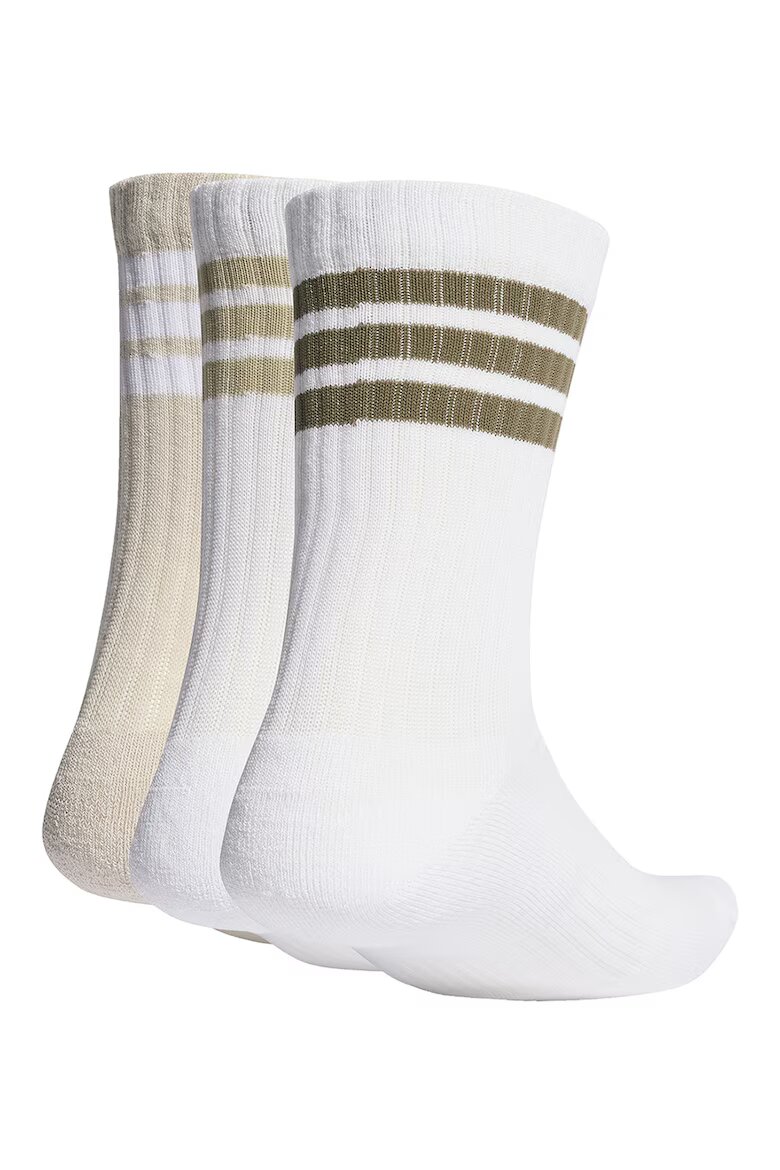adidas Performance Унисекс дълги рипсени чорапи - 3 чифта Бял/Бежов/Маслинено зелено