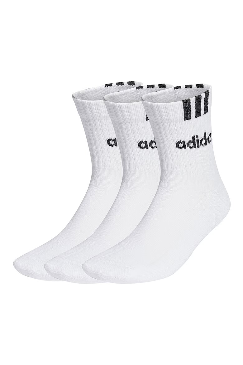 adidas Performance Унисекс къси чорапи с лого - 3 чифта Бял