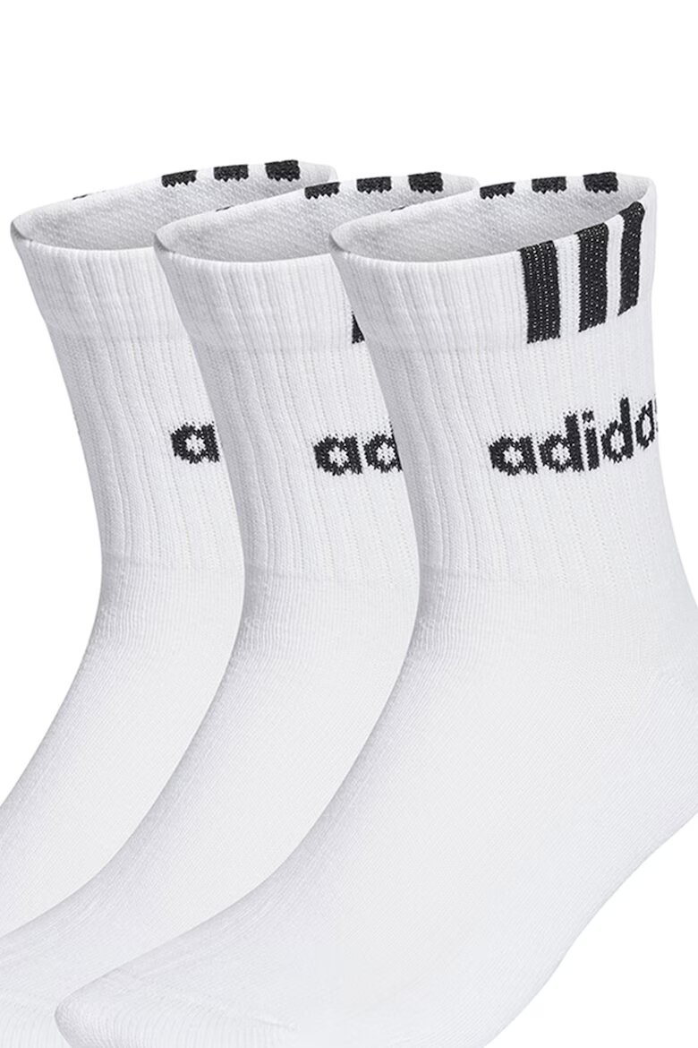 adidas Performance Унисекс къси чорапи с лого - 3 чифта Бял