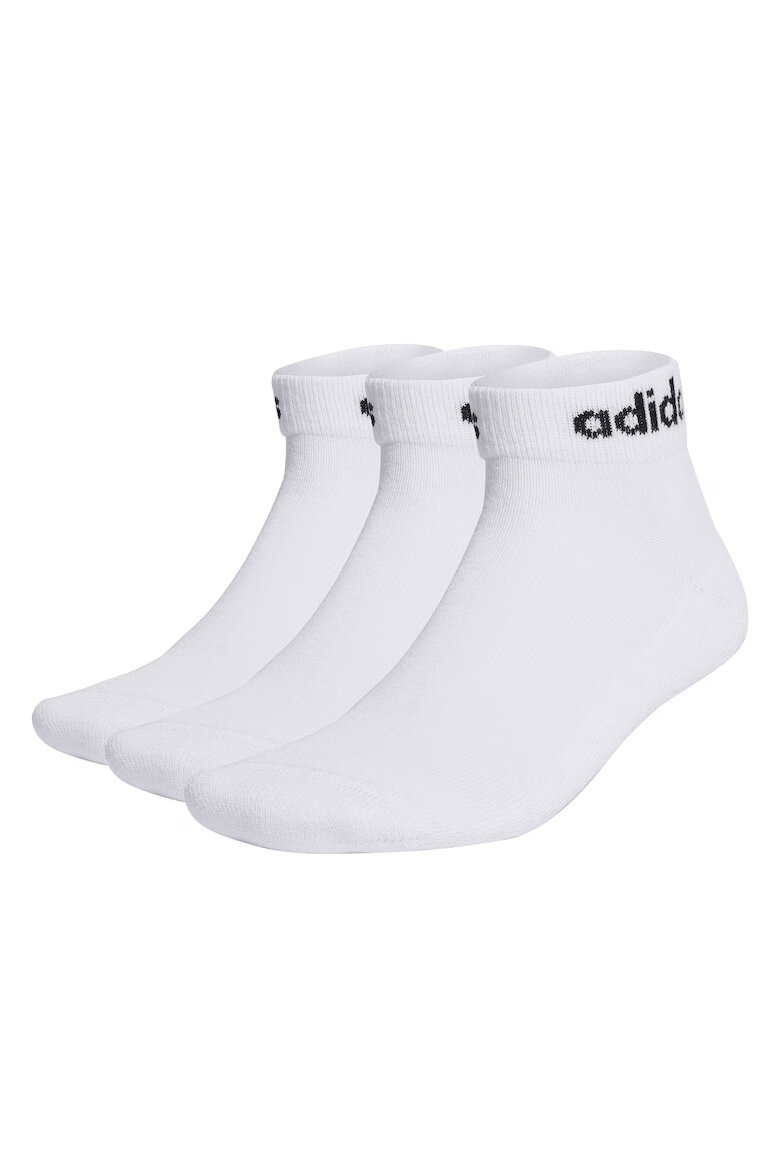 adidas Performance Унисекс къси чорапи с лого - 3 чифта Бял