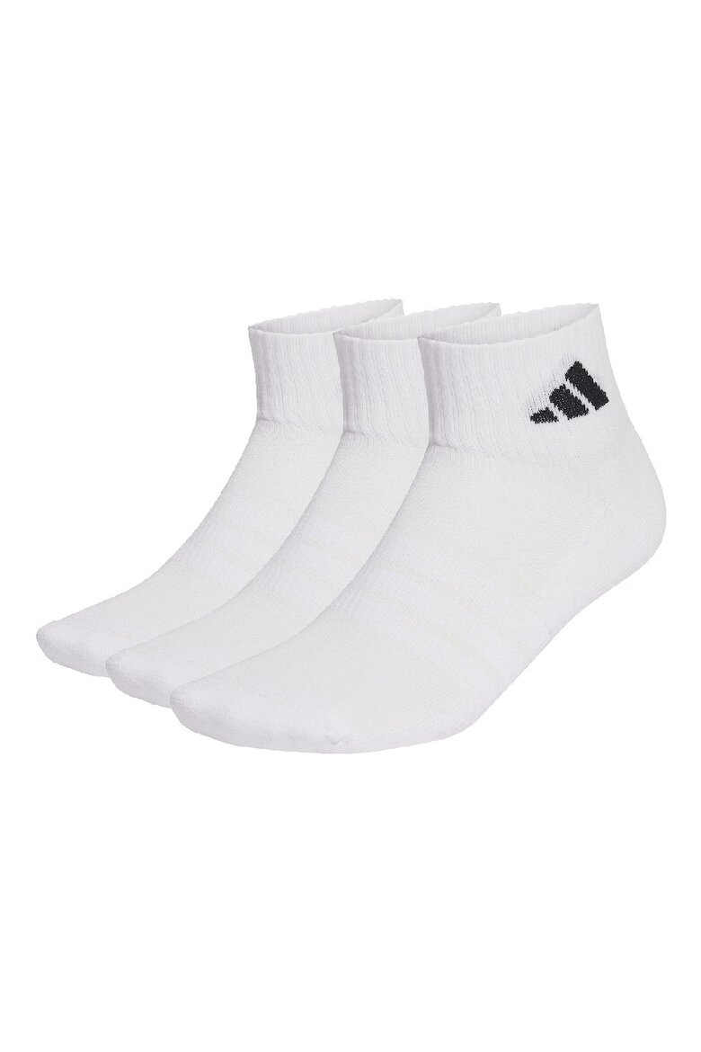 adidas Performance Унисекс къси чорапи с лого - 3 чифта Бял