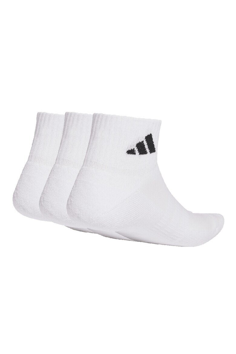 adidas Performance Унисекс къси чорапи с лого - 3 чифта Бял
