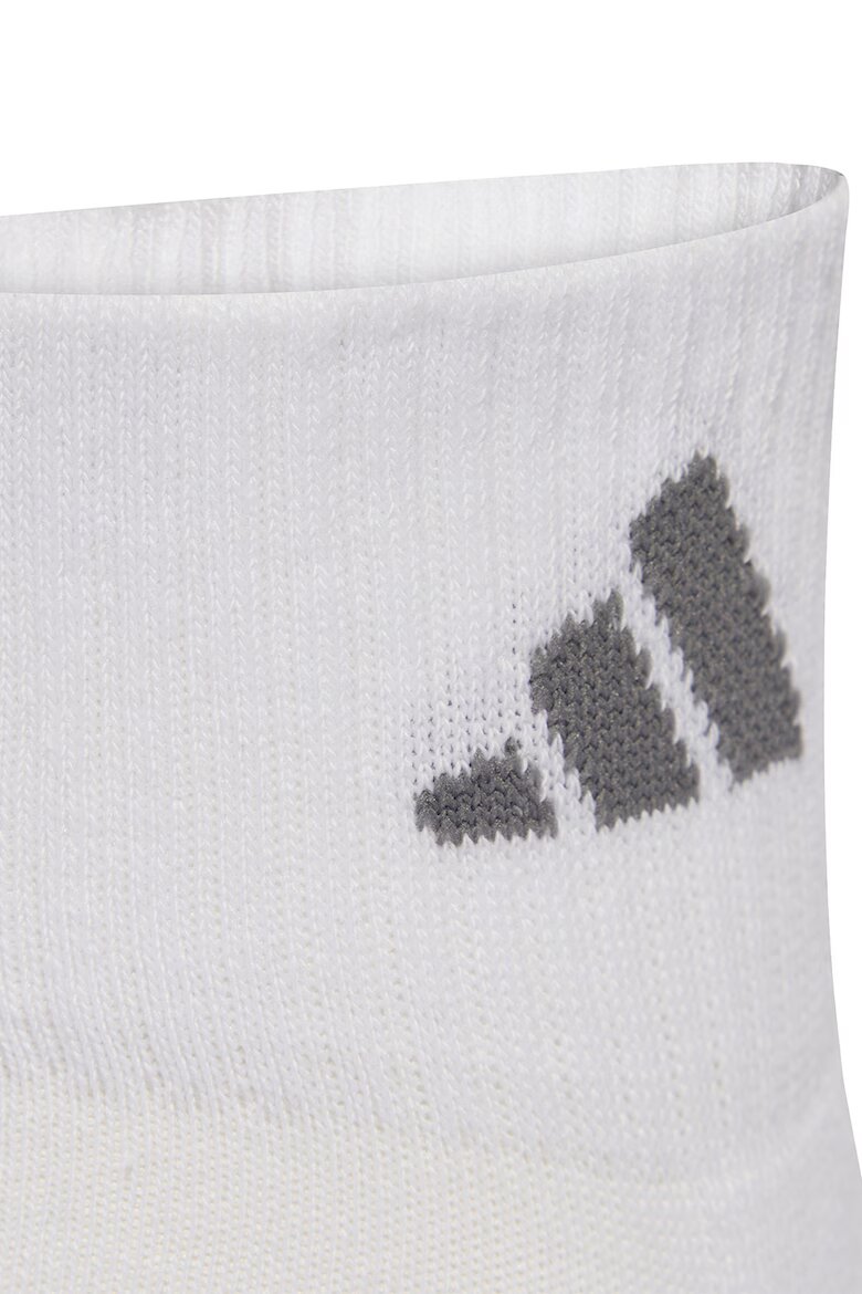 adidas Performance Унисекс къси чорапи с лого - 3 чифта Бял/Зелен/Розова сьомга