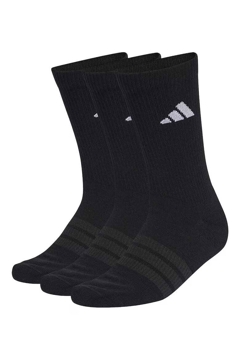adidas Performance Унисекс къси чорапи с лого - 3 чифта Черен