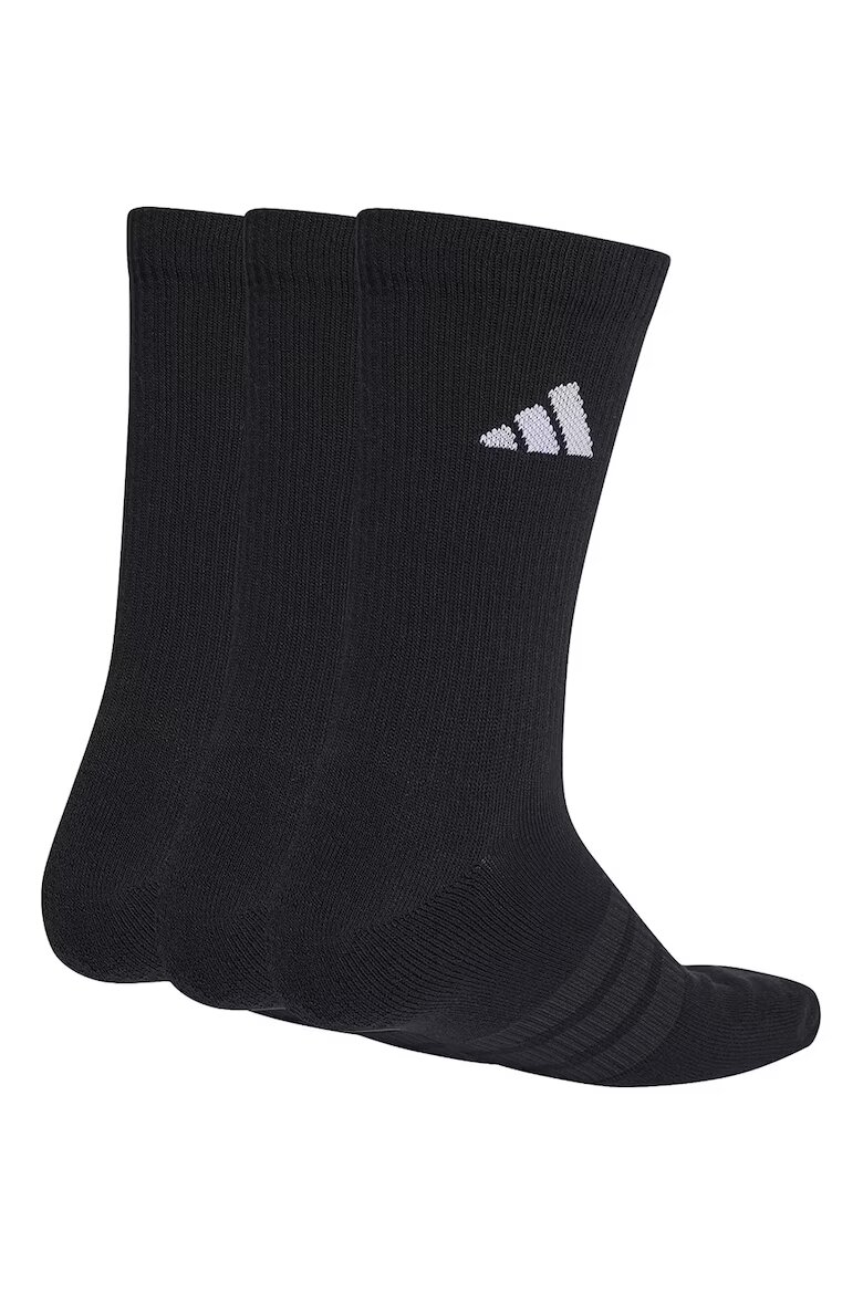 adidas Performance Унисекс къси чорапи с лого - 3 чифта Черен