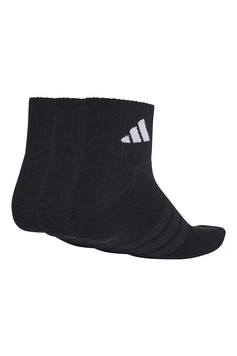adidas Performance Унисекс къси чорапи с лого - 3 чифта Черен/Бял