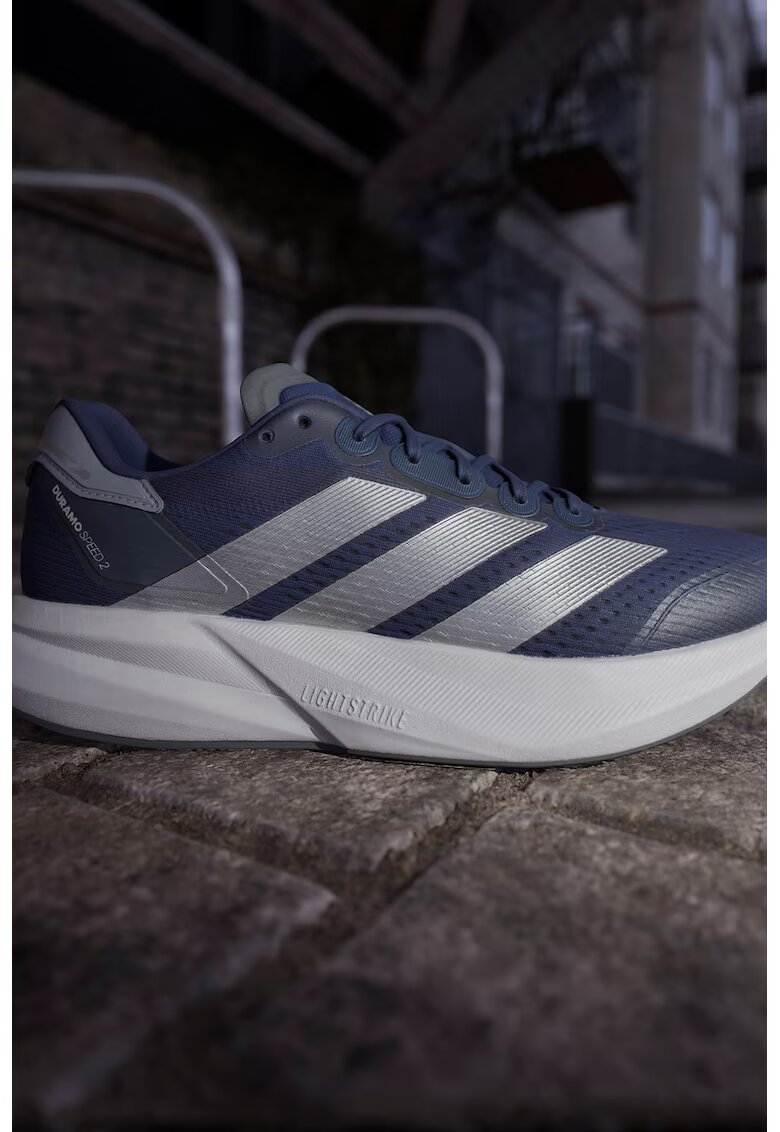 adidas Performance Унисекс обувки за бягане Duramo Speed 2 - Сребрист/Тъмносин