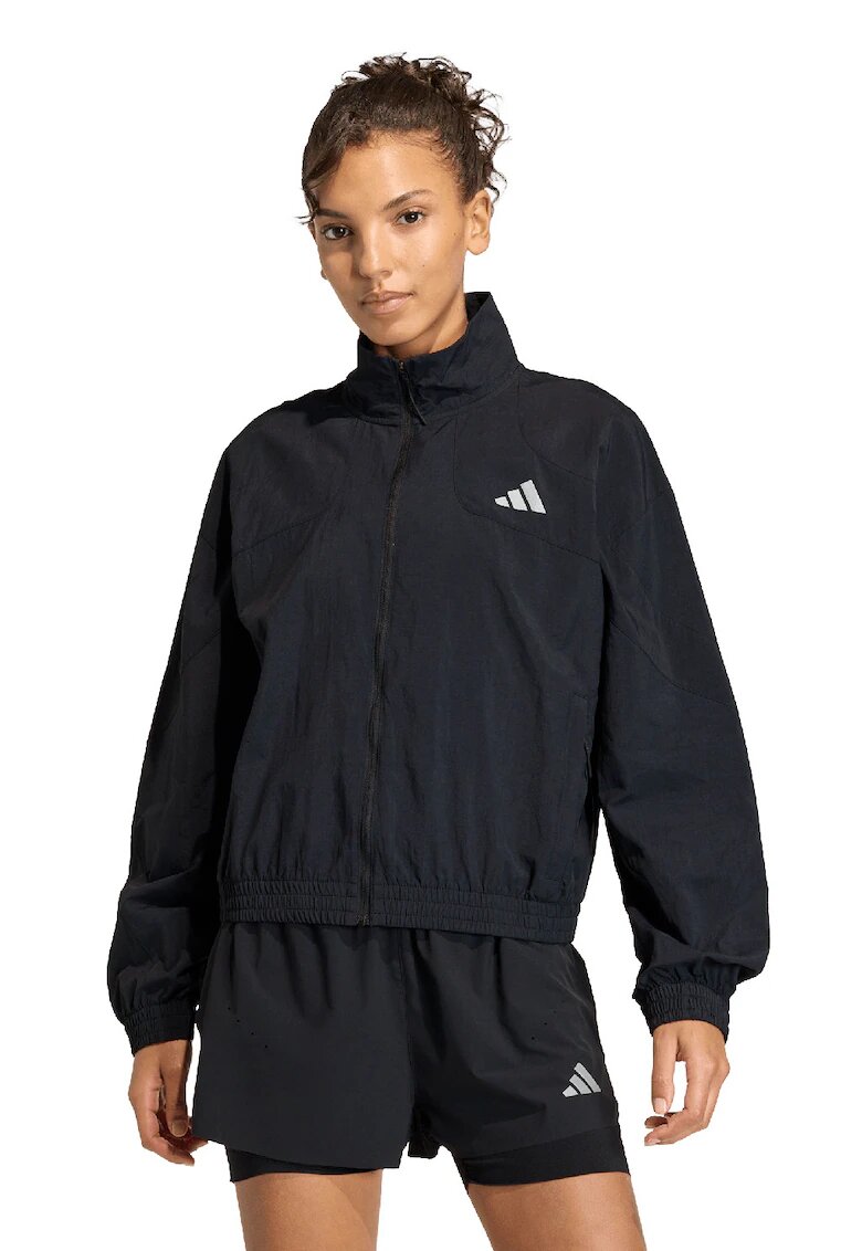 adidas Performance Яке за бягане с джобове встрани - Бял/Черен